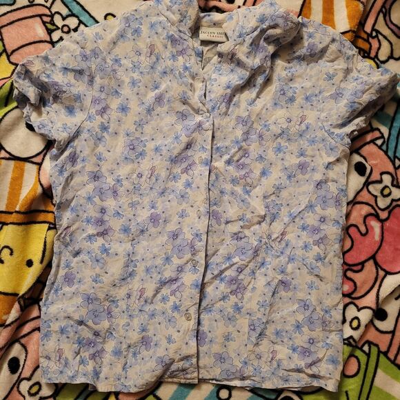 Jaclyn-smith Women's White and Blue Blouse - Picture 2 of 7